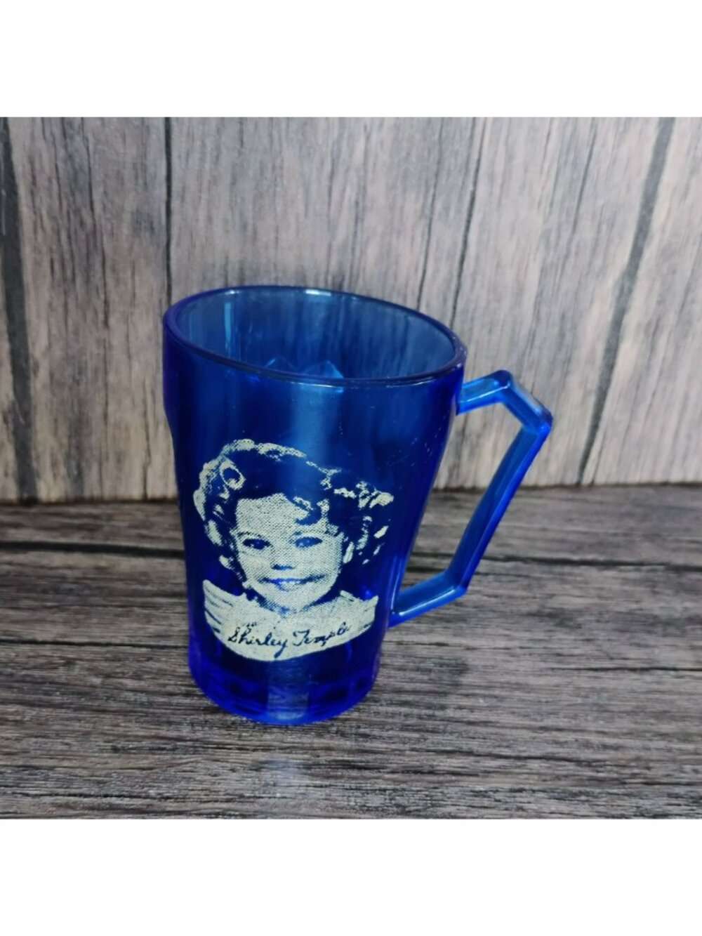 Shirley Temple Cup Cobalt Blue Depression Glass Wheaties Cereal Hazel Atlas Mug - Picture 7 of 8
